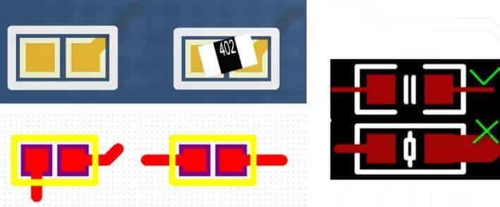 roteamento simétrico para pequenos componentes de chip